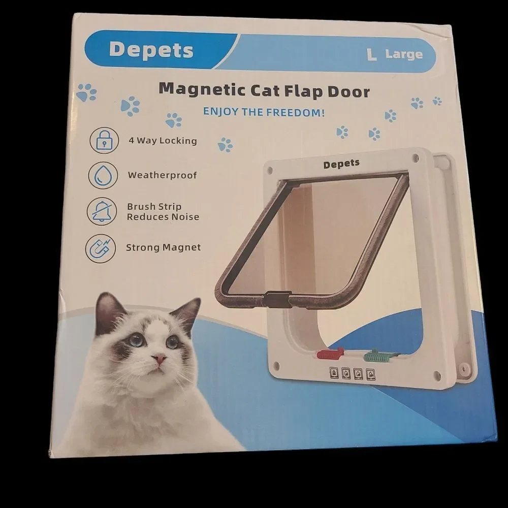 Depets Magnetic Cat Flap‎ Door Large White